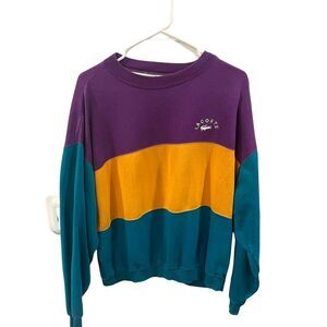 Lacoste Men's Purple and Blue Sweatshirt